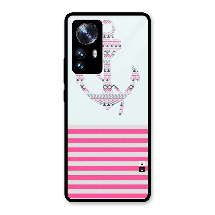 Anchor Design Stripes Glass Back Case for Xiaomi 12 Pro