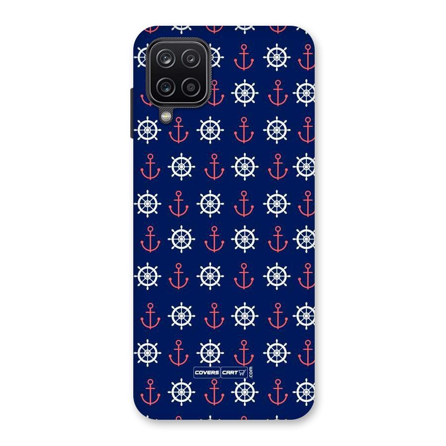 Anchor Pattern Blue Back Case for Galaxy A12