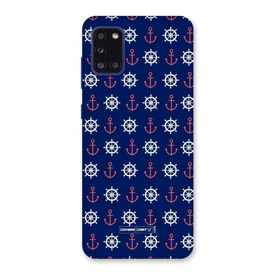 Anchor Pattern Blue Back Case for Galaxy A31