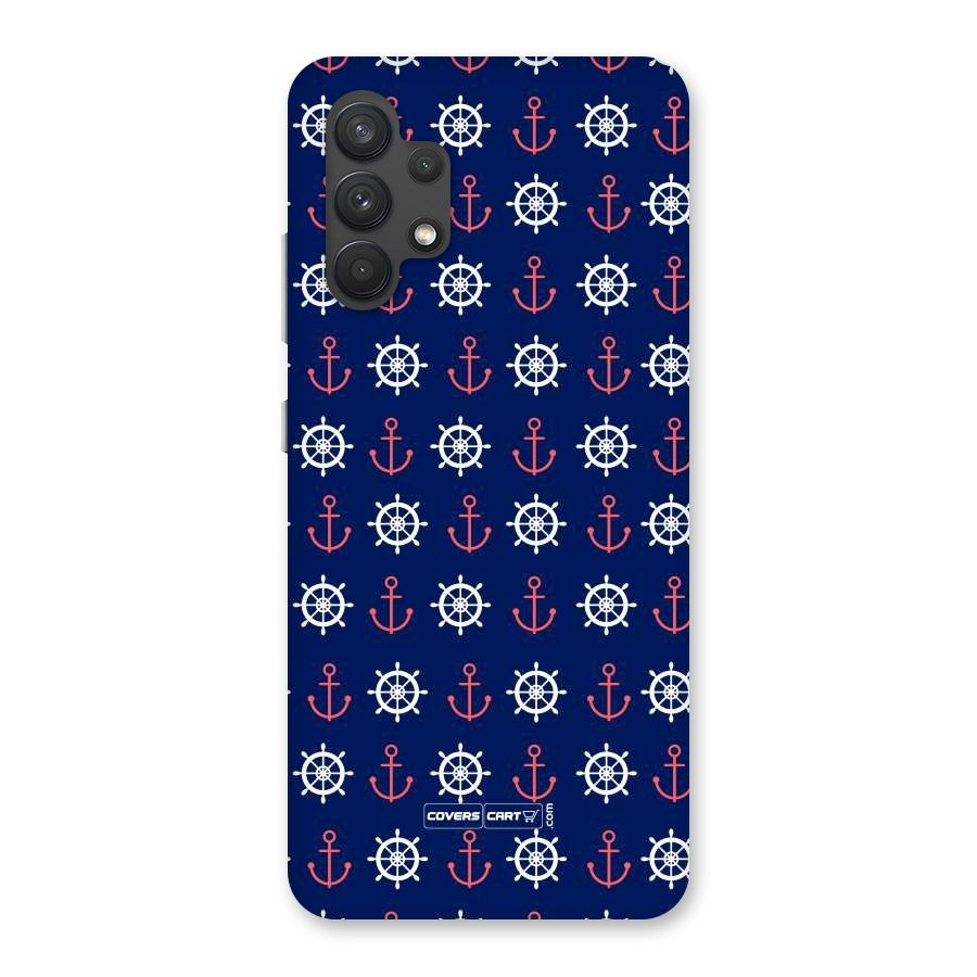 Anchor Pattern Blue Back Case for Galaxy A32