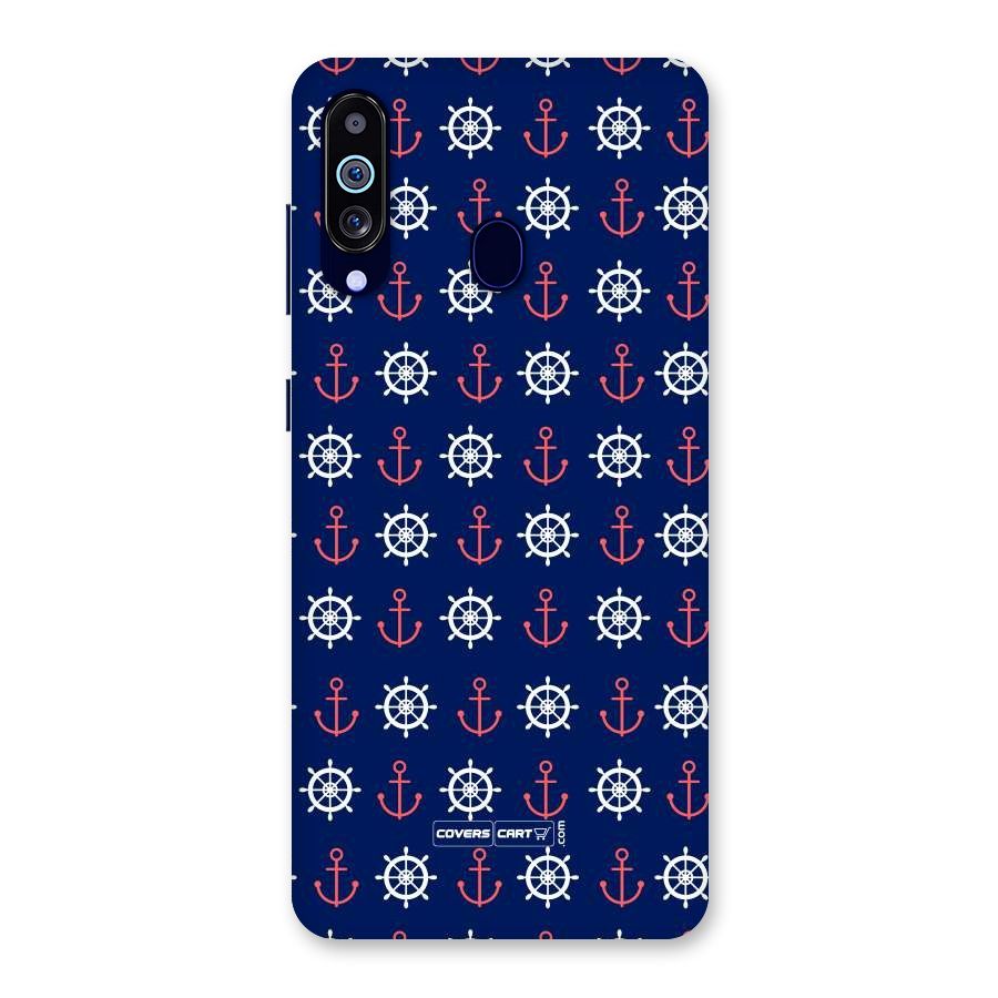 Anchor Pattern Blue Back Case for Galaxy A60