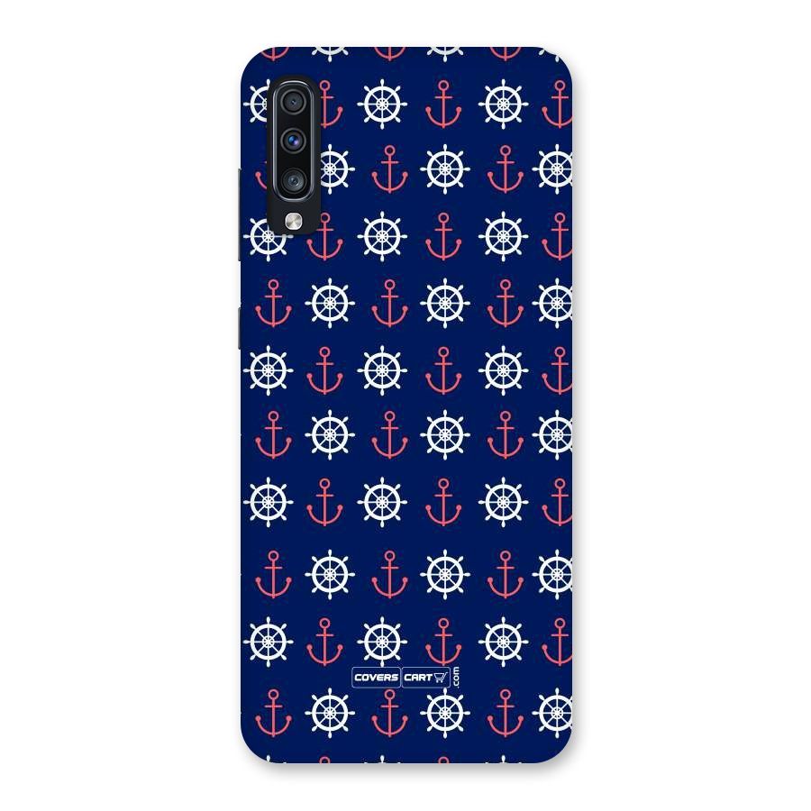 Anchor Pattern Blue Back Case for Galaxy A70