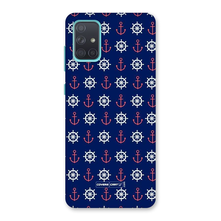 Anchor Pattern Blue Back Case for Galaxy A71