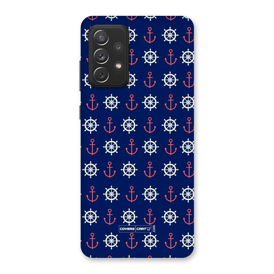 Anchor Pattern Blue Back Case for Galaxy A72