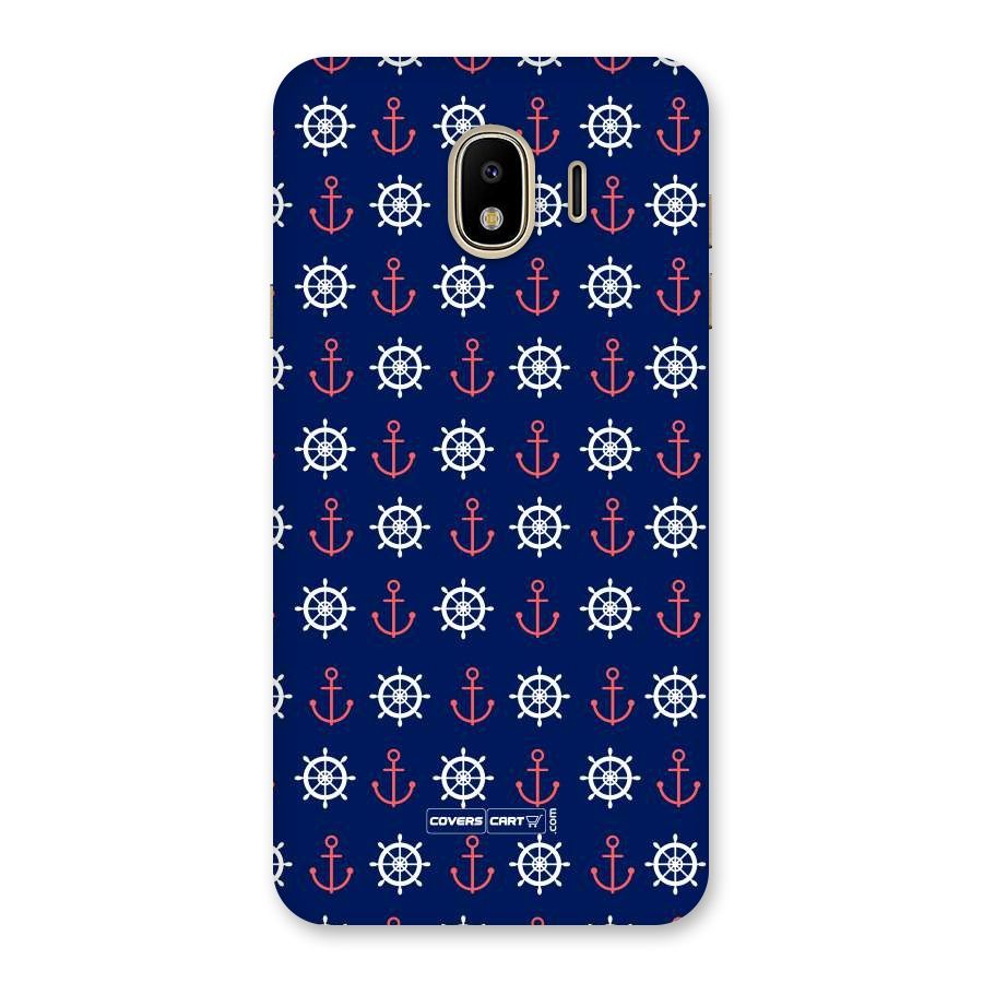 Anchor Pattern Blue Back Case for Galaxy J4