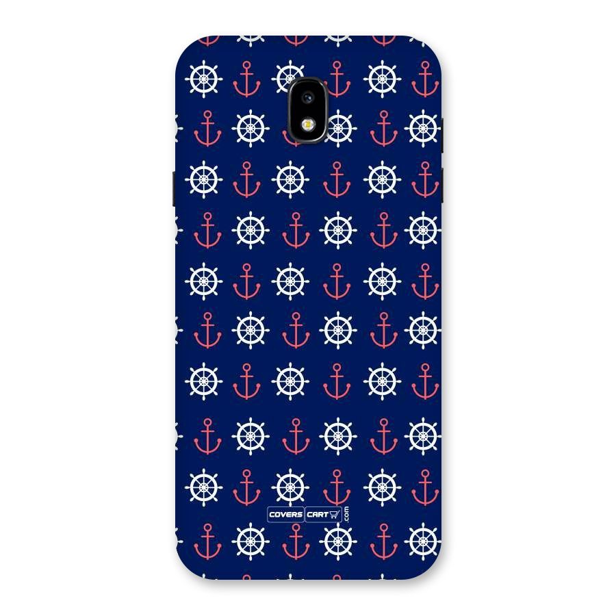Anchor Pattern Blue Back Case for Galaxy J7 Pro
