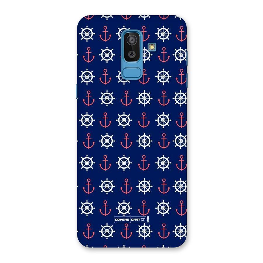 Anchor Pattern Blue Back Case for Galaxy J8