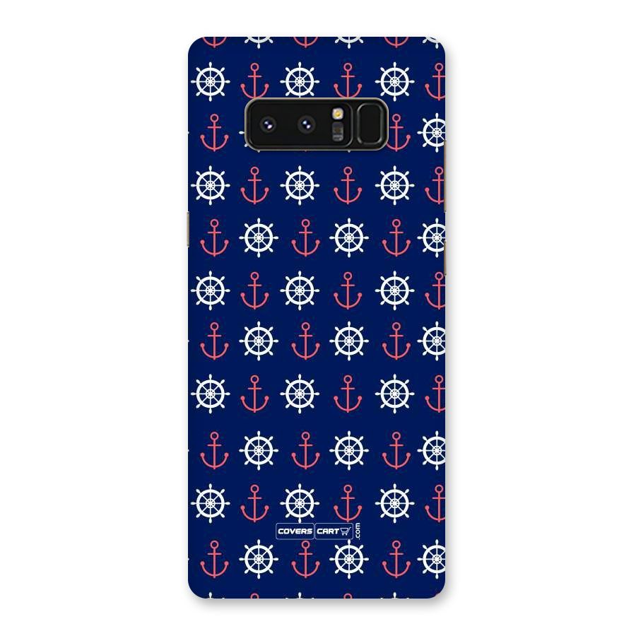 Anchor Pattern Blue Back Case for Galaxy Note 8