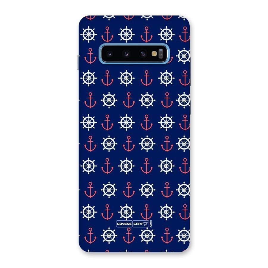 Anchor Pattern Blue Back Case for Galaxy S10 Plus