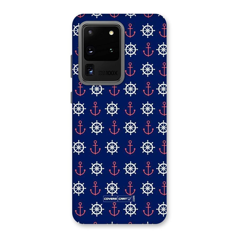 Anchor Pattern Blue Back Case for Galaxy S20 Ultra