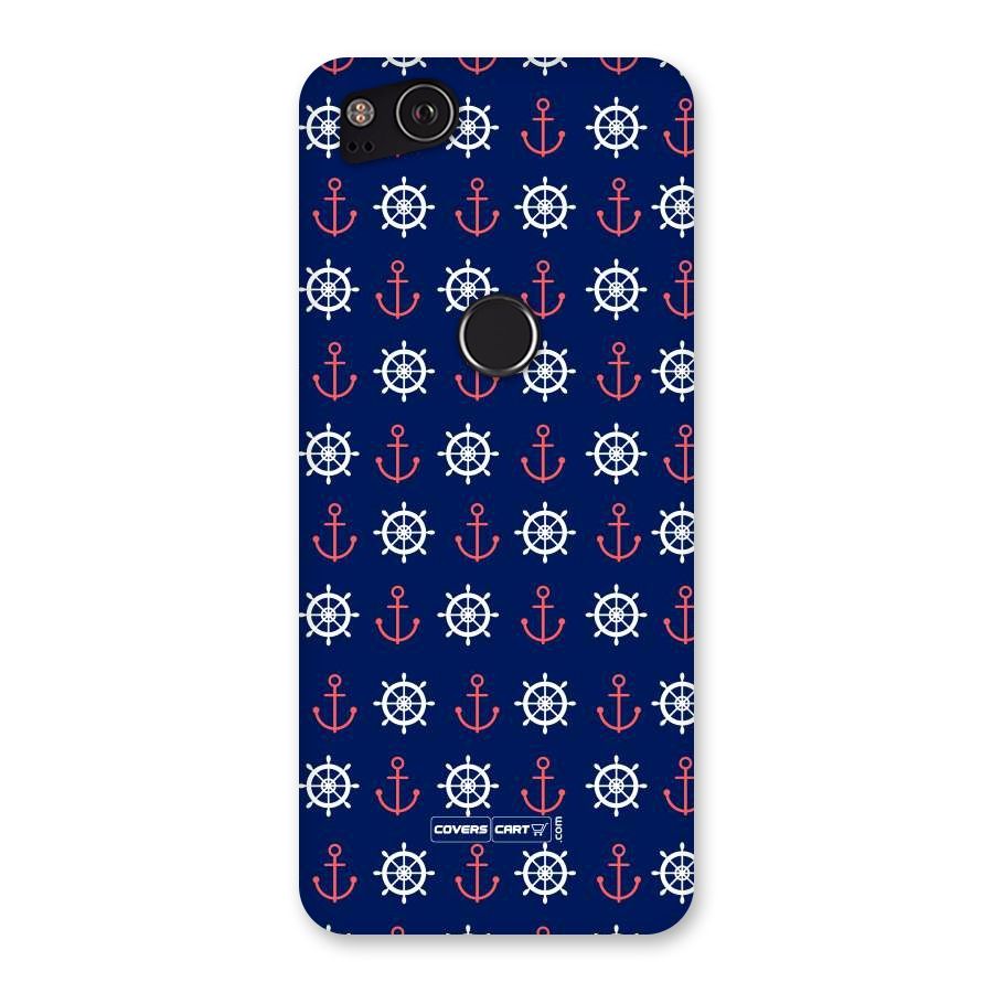 Anchor Pattern Blue Back Case for Google Pixel 2