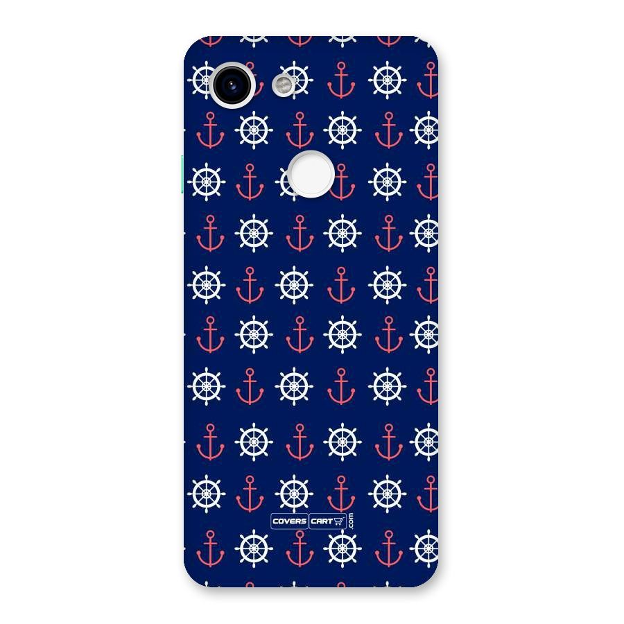 Anchor Pattern Blue Back Case for Google Pixel 3