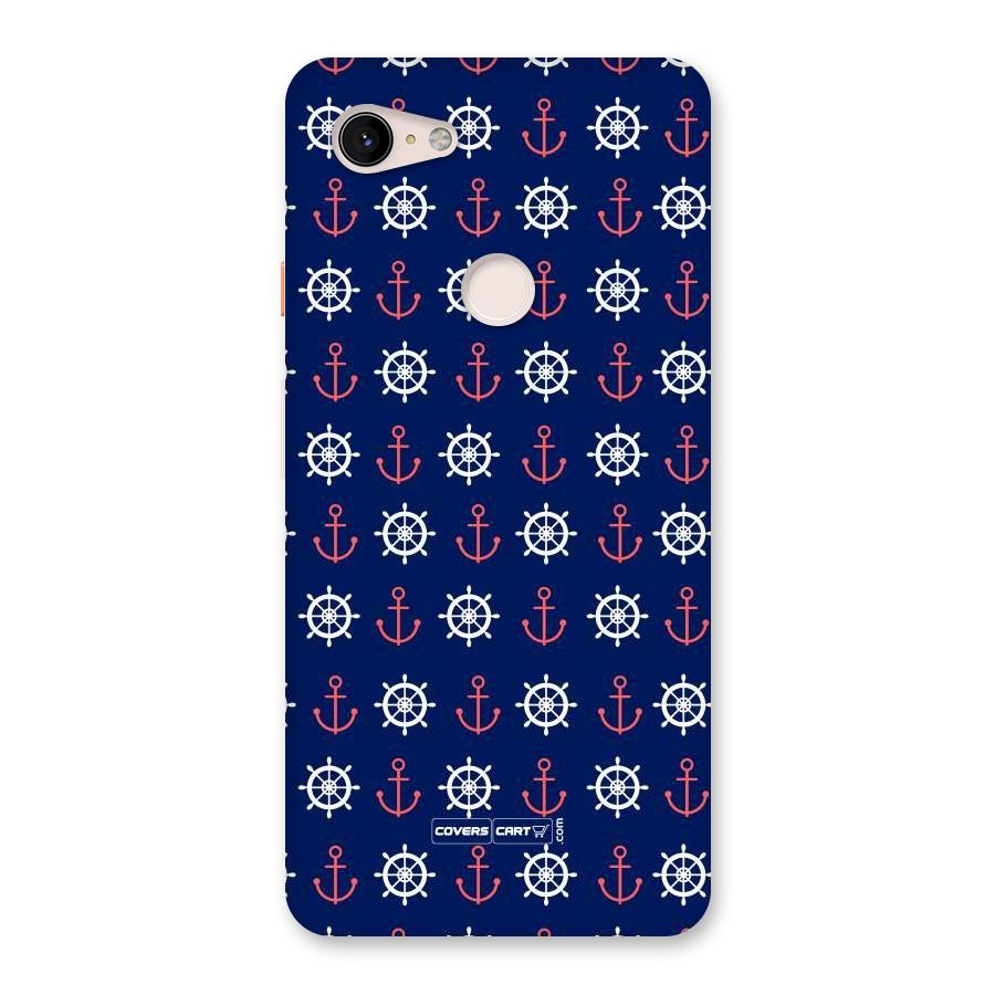 Anchor Pattern Blue Back Case for Google Pixel 3 XL