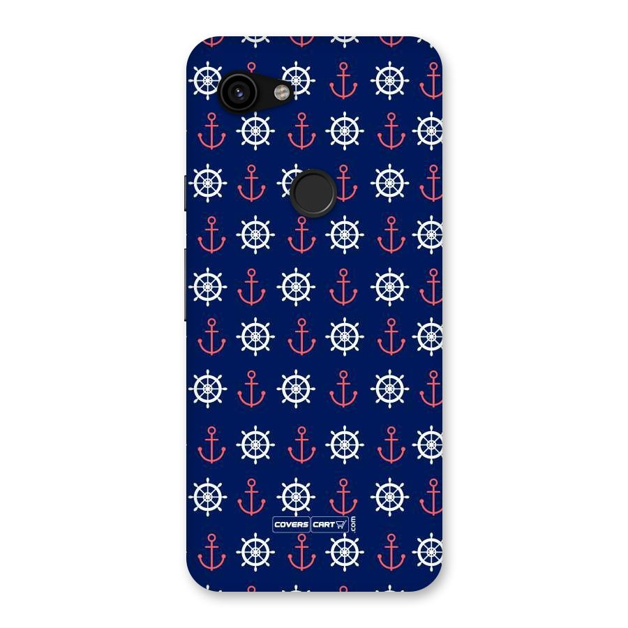 Anchor Pattern Blue Back Case for Google Pixel 3a