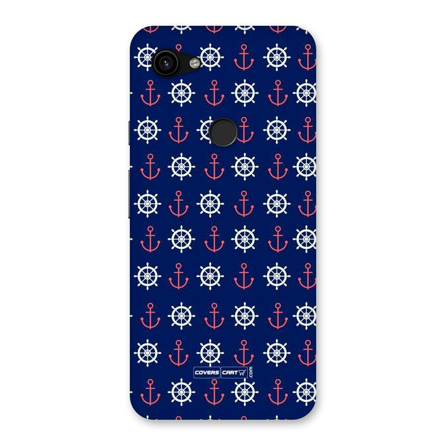 Anchor Pattern Blue Back Case for Google Pixel 3a XL