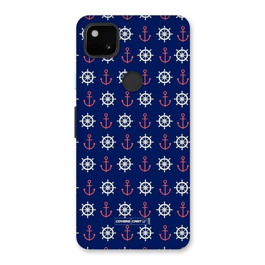 Anchor Pattern Blue Back Case for Google Pixel 4a