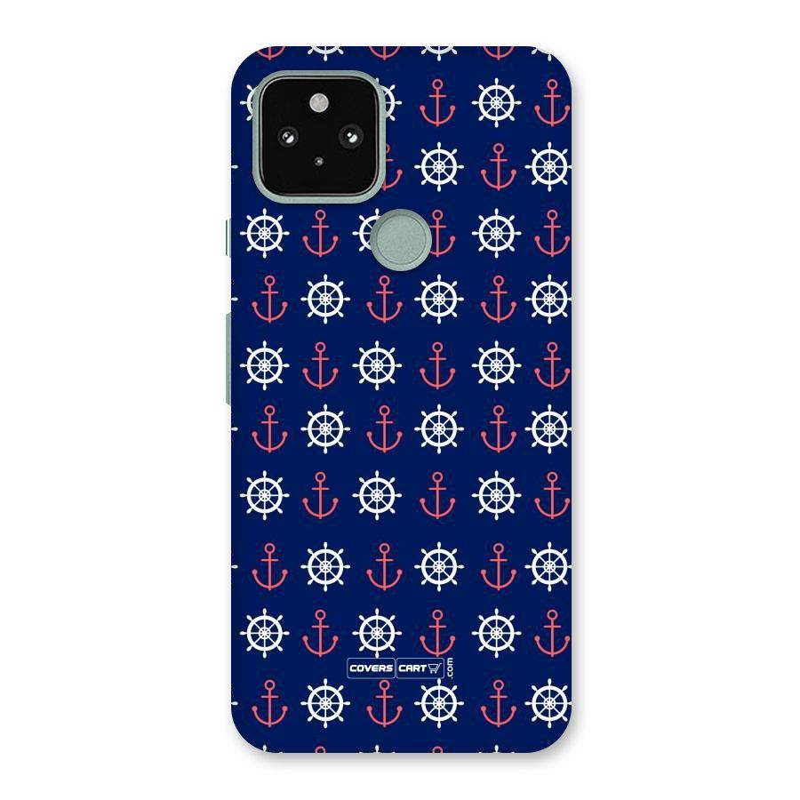 Anchor Pattern Blue Back Case for Google Pixel 5