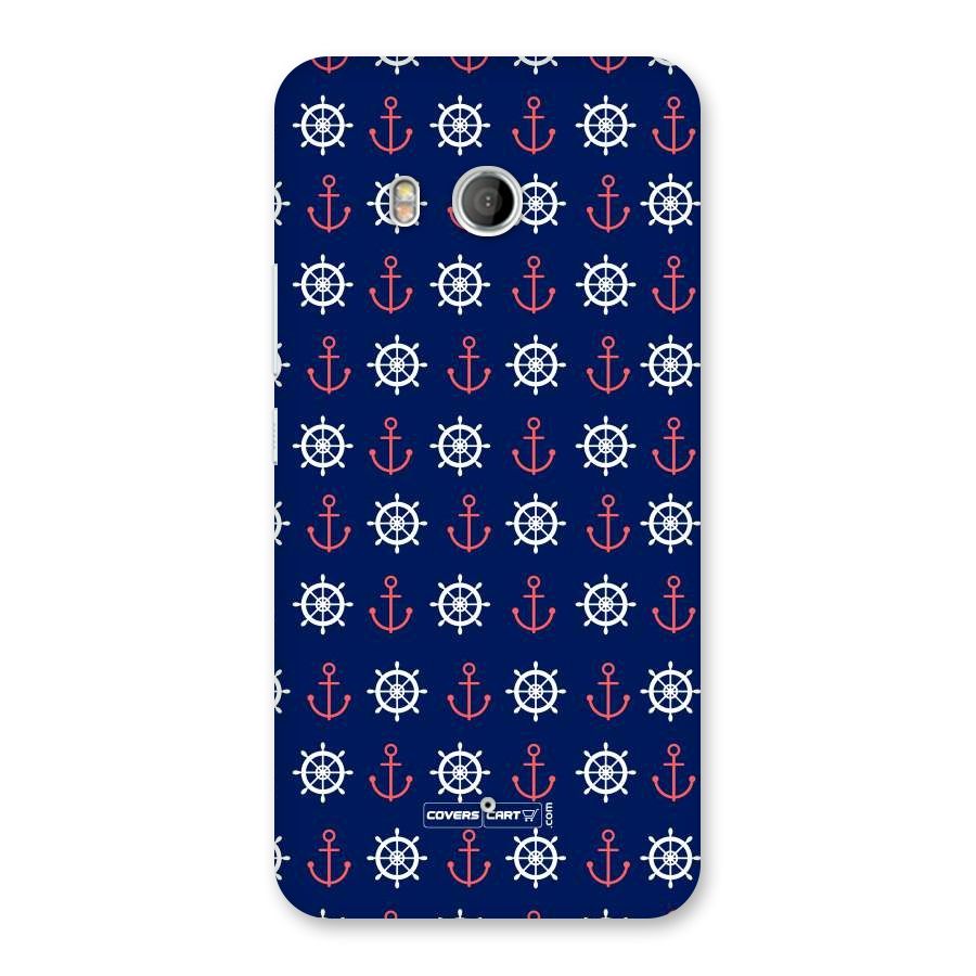 Anchor Pattern Blue Back Case for HTC U11