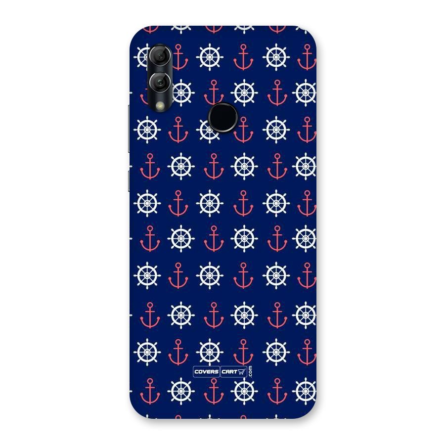 Anchor Pattern Blue Back Case for Honor 10 Lite