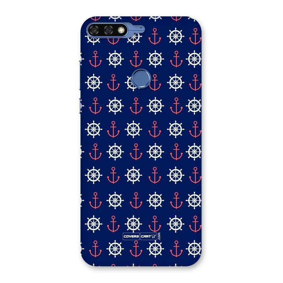 Anchor Pattern Blue Back Case for Honor 7C