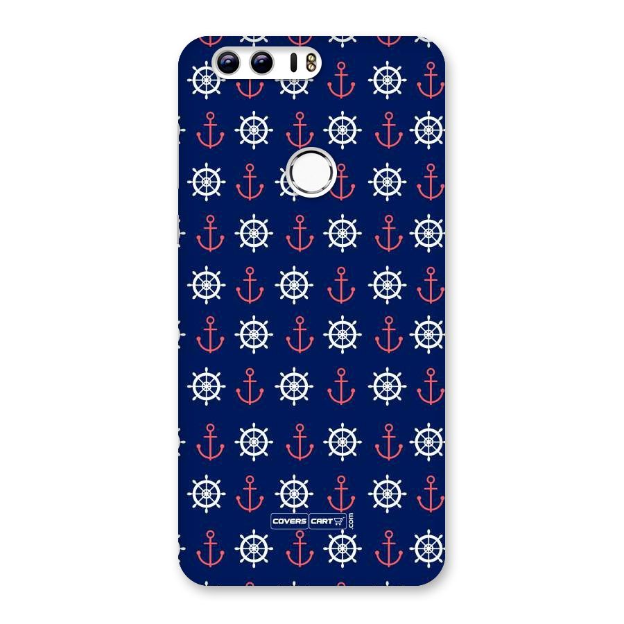 Anchor Pattern Blue Back Case for Honor 8