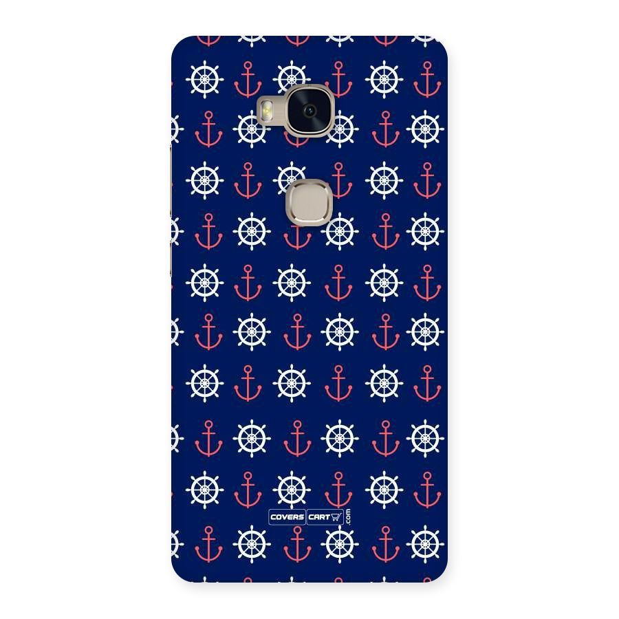 Anchor Pattern Blue Back Case for Huawei Honor 5X