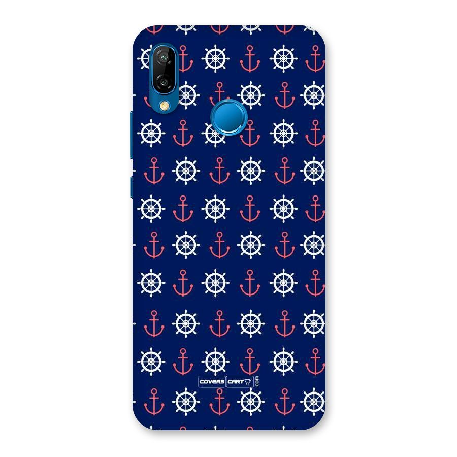 Anchor Pattern Blue Back Case for Huawei P20 Lite