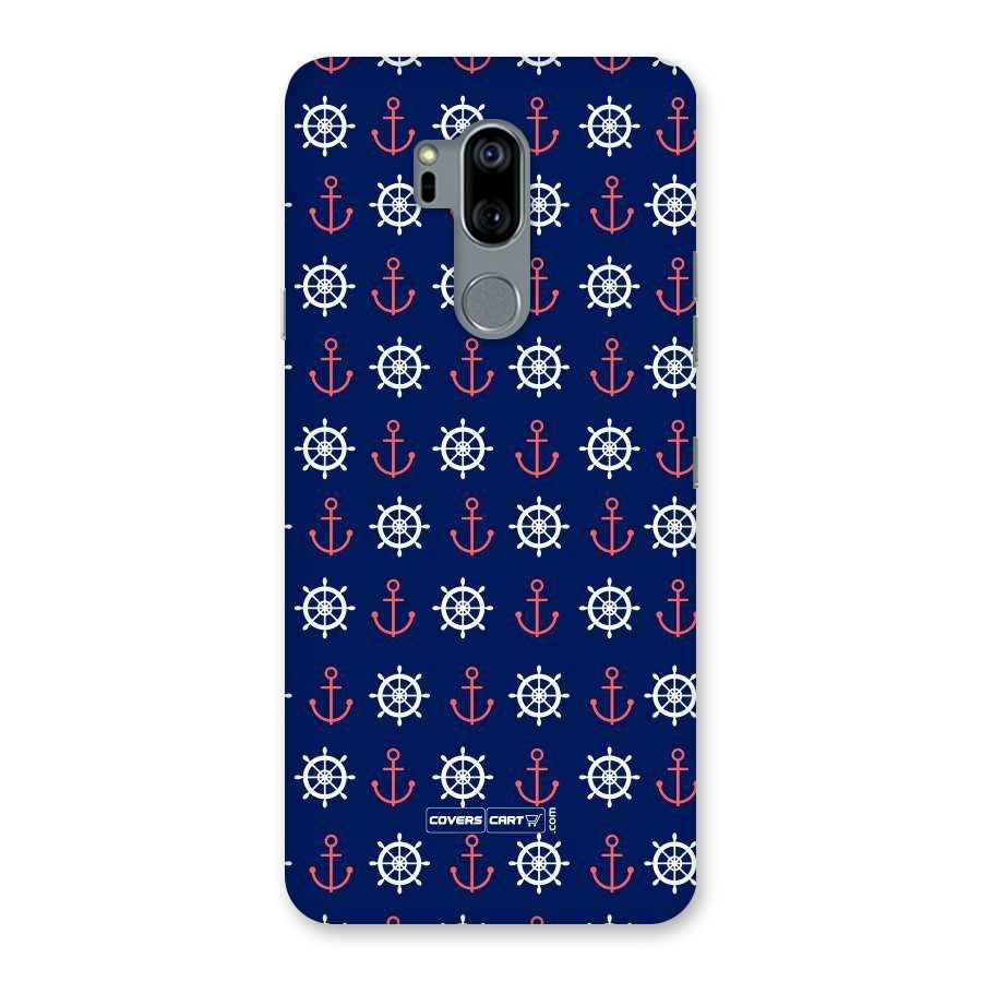 Anchor Pattern Blue Back Case for LG G7
