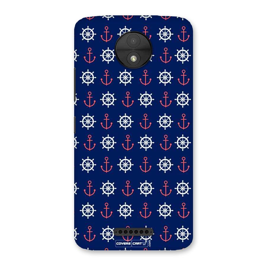 Anchor Pattern Blue Back Case for Moto C