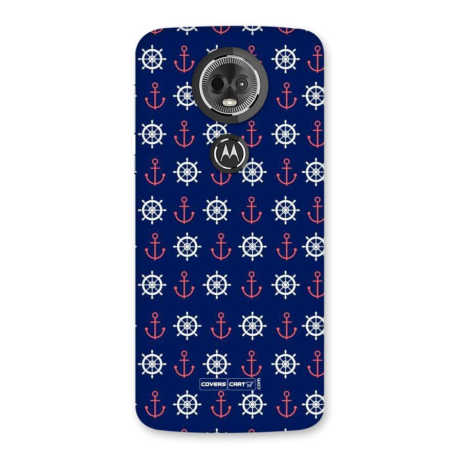 Anchor Pattern Blue Back Case for Moto E5 Plus