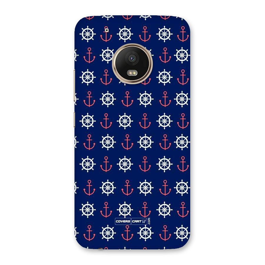 Anchor Pattern Blue Back Case for Moto G5 Plus
