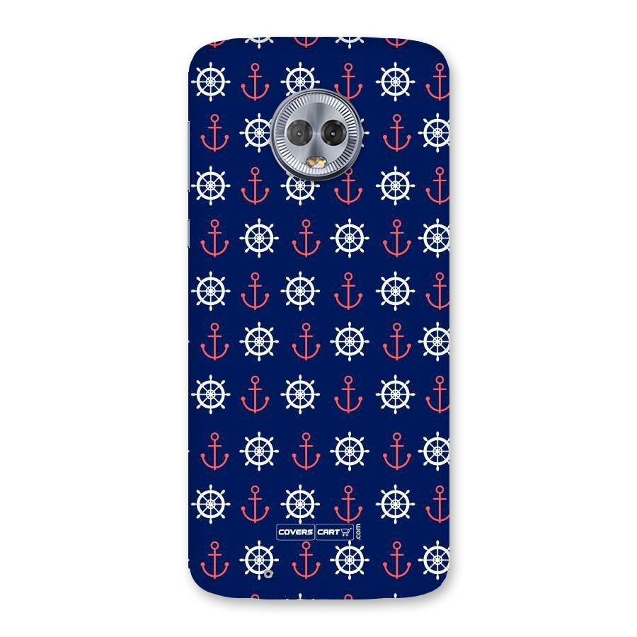 Anchor Pattern Blue Back Case for Moto G6