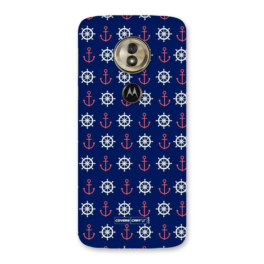 Anchor Pattern Blue Back Case for Moto G6 Play