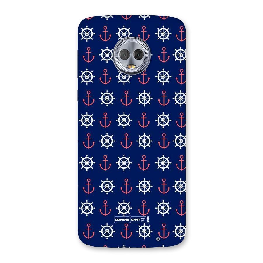 Anchor Pattern Blue Back Case for Moto G6 Plus