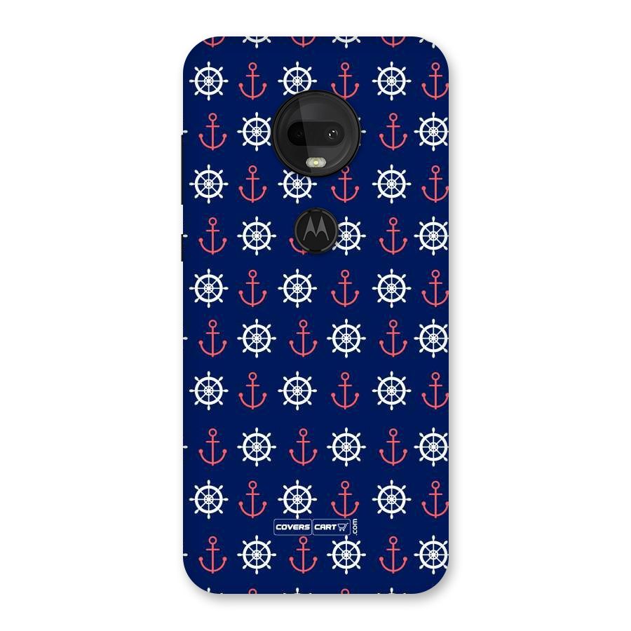 Anchor Pattern Blue Back Case for Moto G7