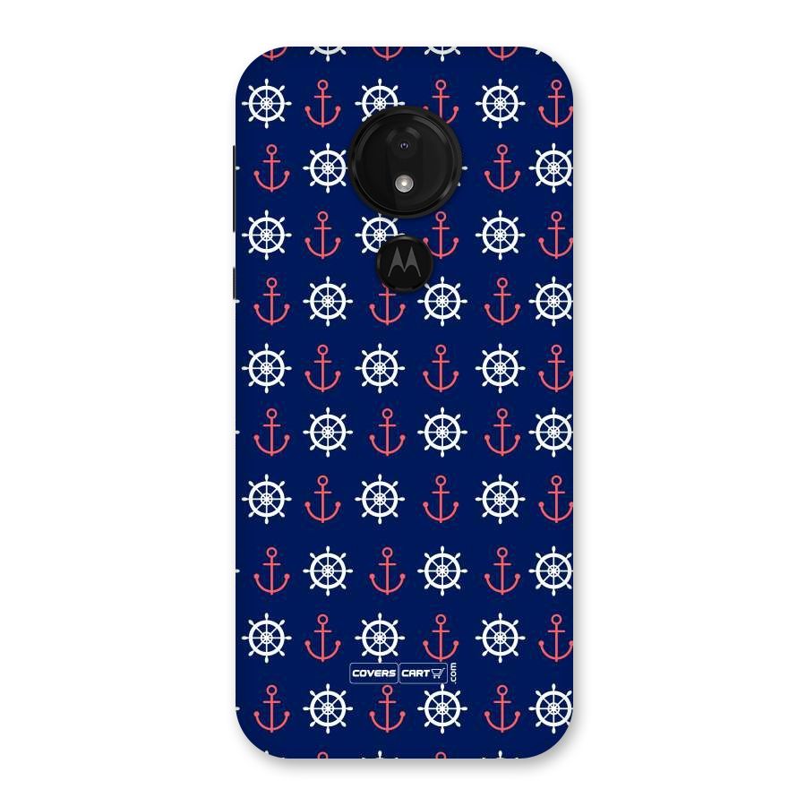Anchor Pattern Blue Back Case for Moto G7 Power