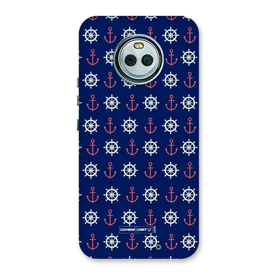 Anchor Pattern Blue Back Case for Moto X4