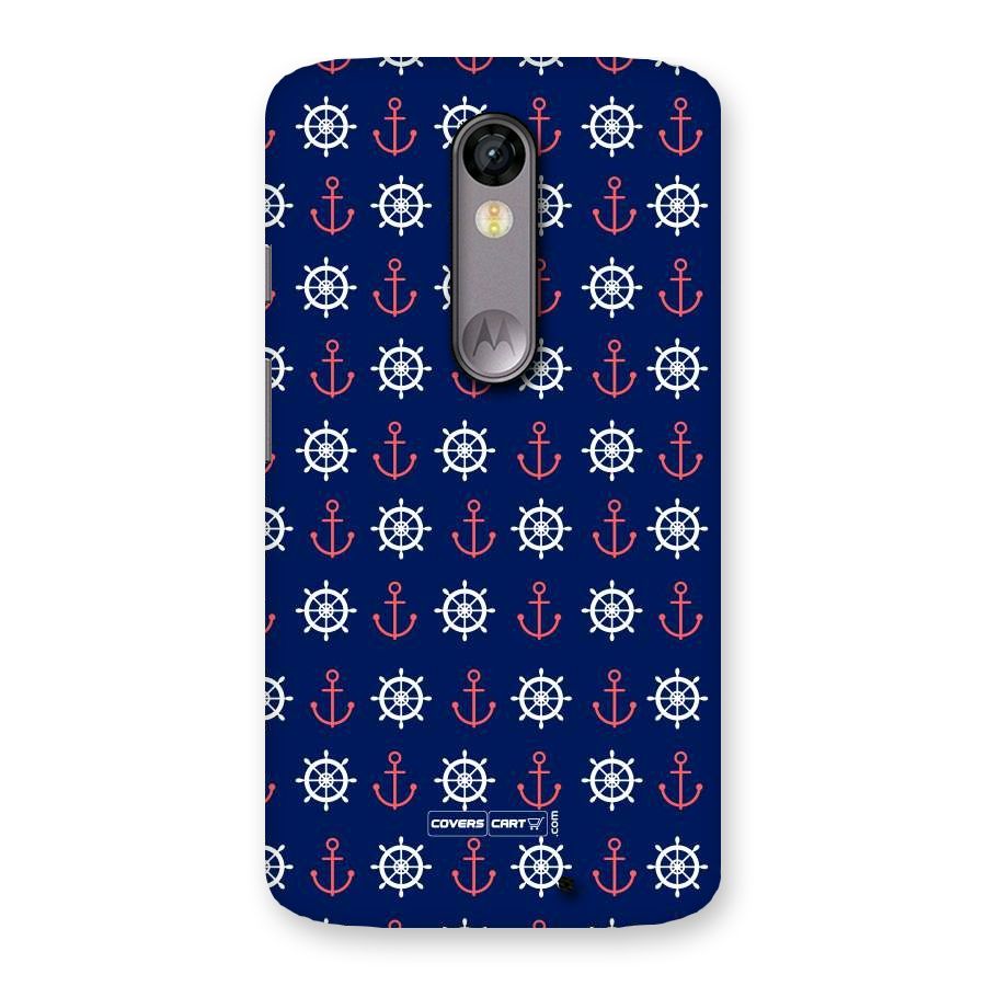Anchor Pattern Blue Back Case for Moto X Force