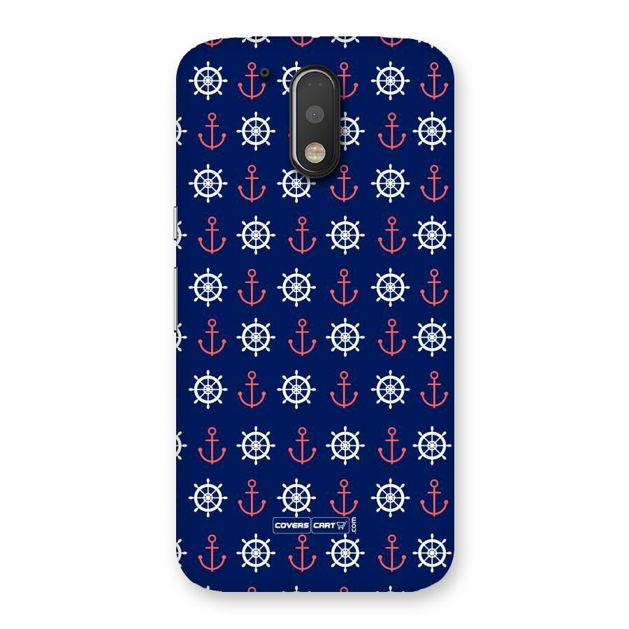 Anchor Pattern Blue Back Case for Motorola Moto G4