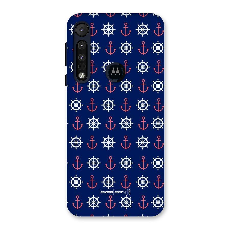 Anchor Pattern Blue Back Case for Motorola One Macro