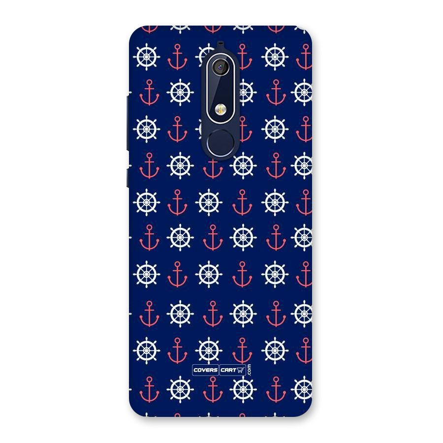 Anchor Pattern Blue Back Case for Nokia 5.1