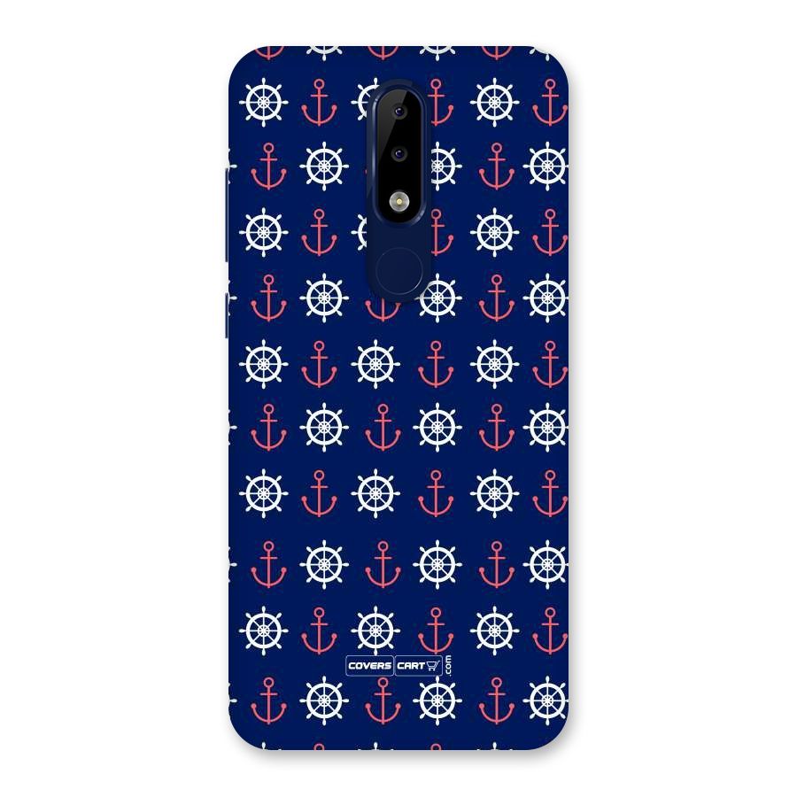 Anchor Pattern Blue Back Case for Nokia 5.1 Plus