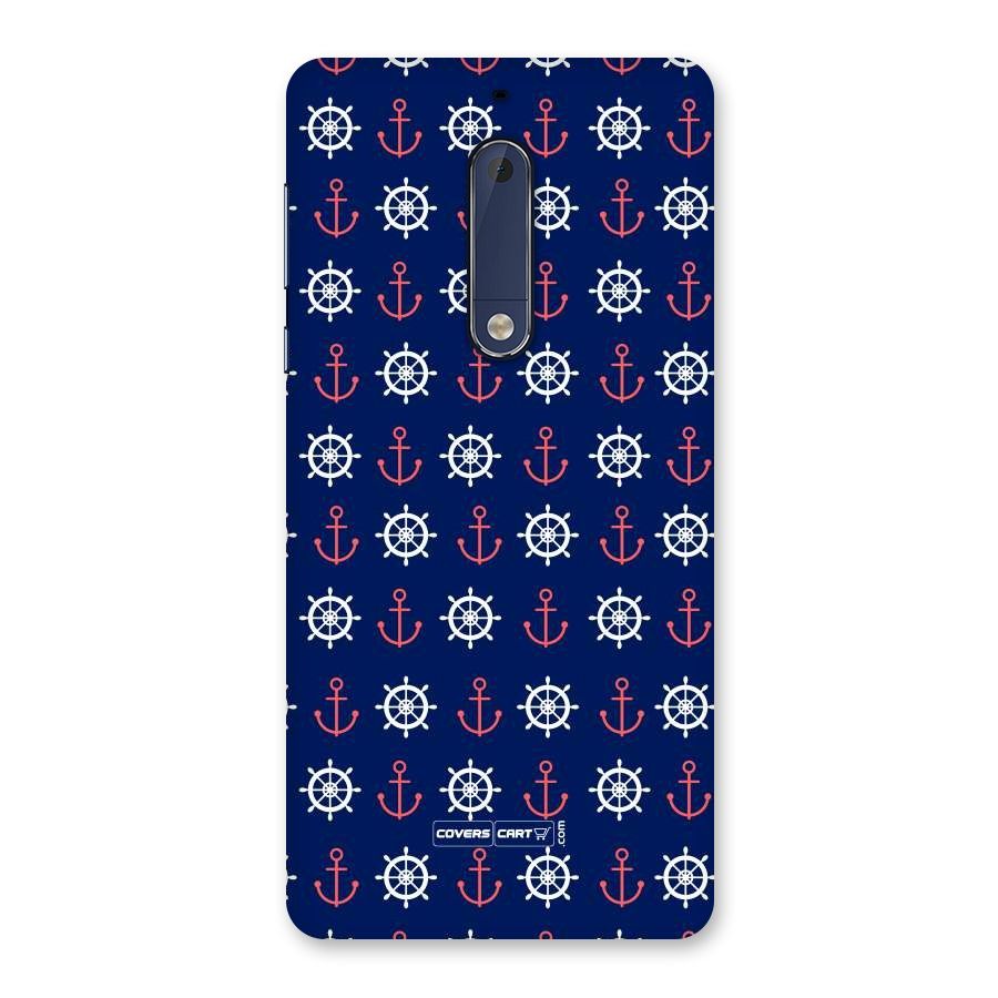 Anchor Pattern Blue Back Case for Nokia 5