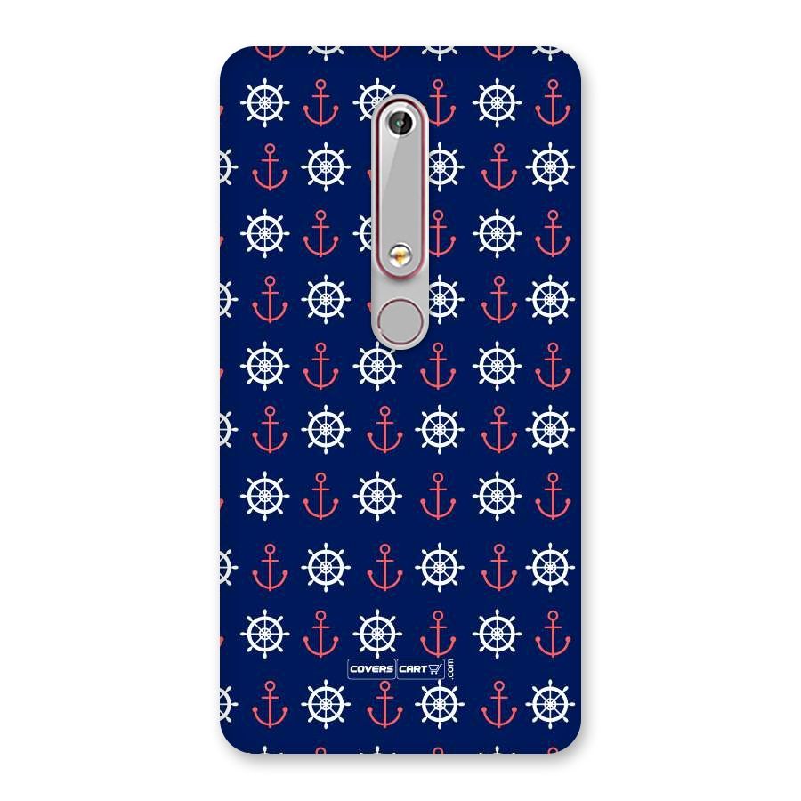 Anchor Pattern Blue Back Case for Nokia 6.1