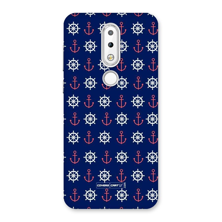 Anchor Pattern Blue Back Case for Nokia 6.1 Plus