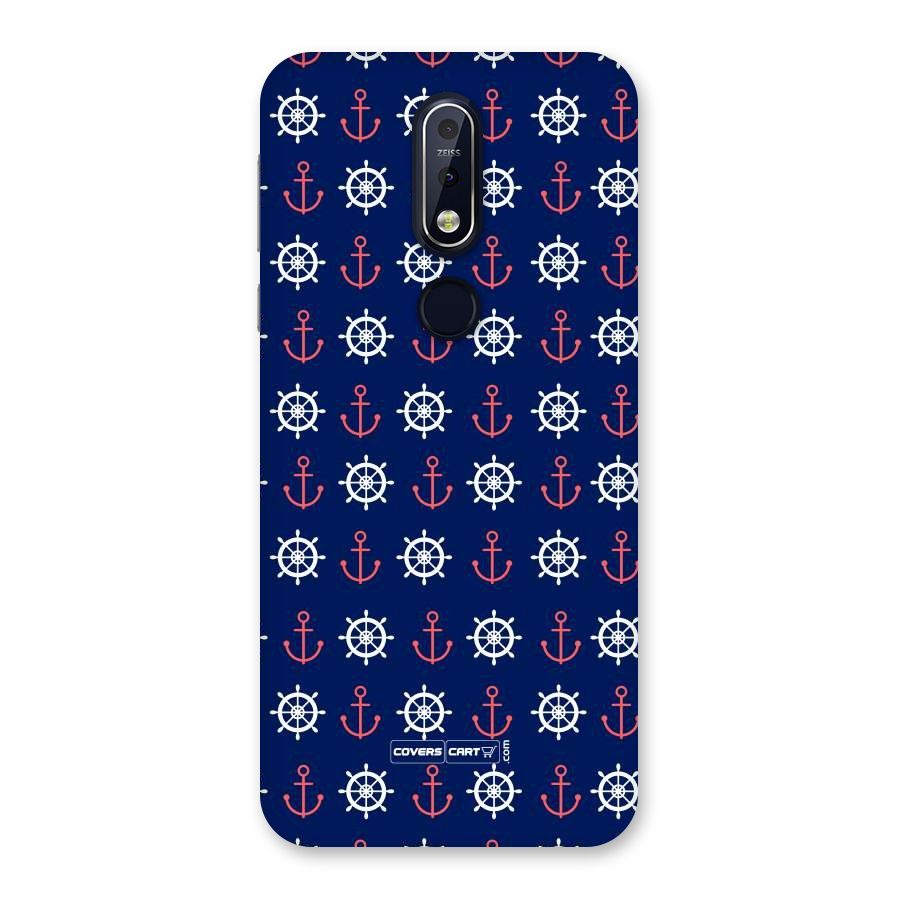 Anchor Pattern Blue Back Case for Nokia 7.1