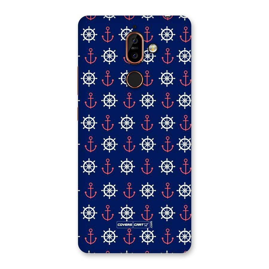 Anchor Pattern Blue Back Case for Nokia 7 Plus