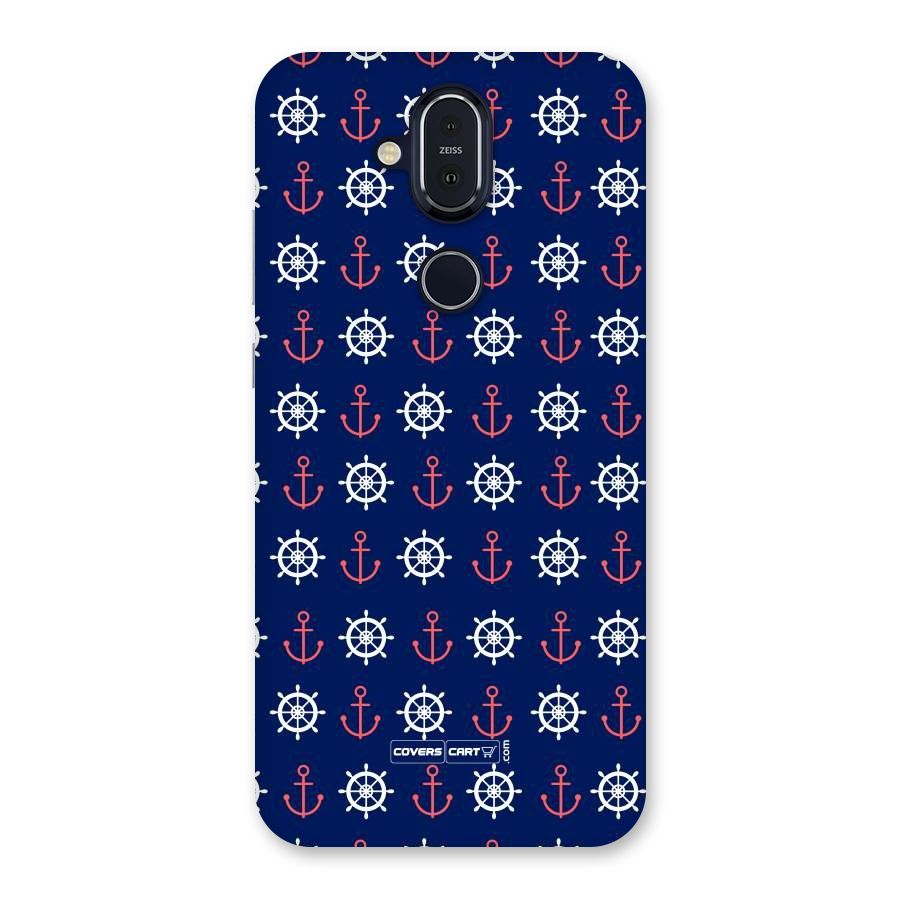 Anchor Pattern Blue Back Case for Nokia 8.1