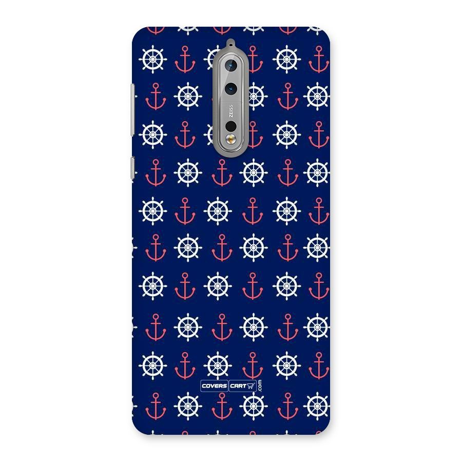 Anchor Pattern Blue Back Case for Nokia 8