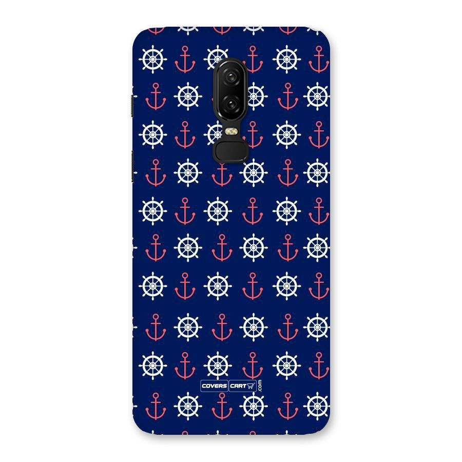 Anchor Pattern Blue Back Case for OnePlus 6